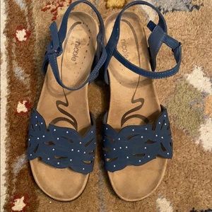 Faux Suede Blue Sandals